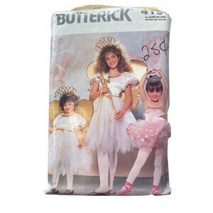 80s Butterick 4197 Sewing Pattern All Sizes Angel Fairy Tutu Wings Dress CUT